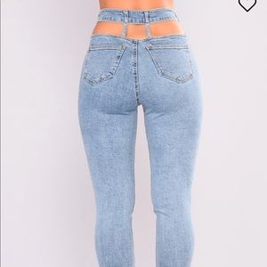 back cut out jeans